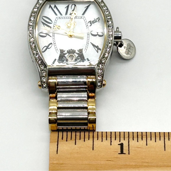 Women's Juicy Couture Gold and Silver Watch Swarovski Crystals 7" PRISTINE - Picture 7 of 13